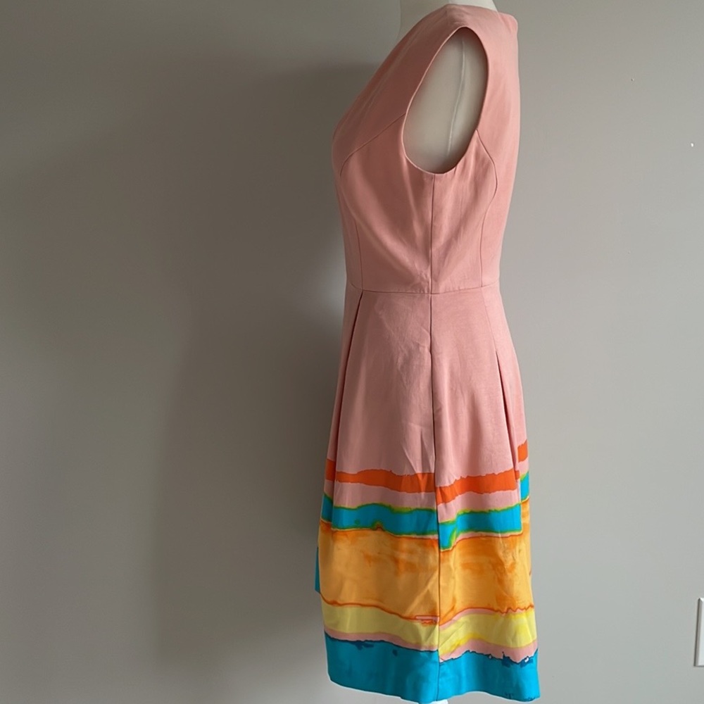 Anthropologie Tracy Resse Painterly Pastel Mini Sleeveless V-Neck Dress - Picture 4 of 12